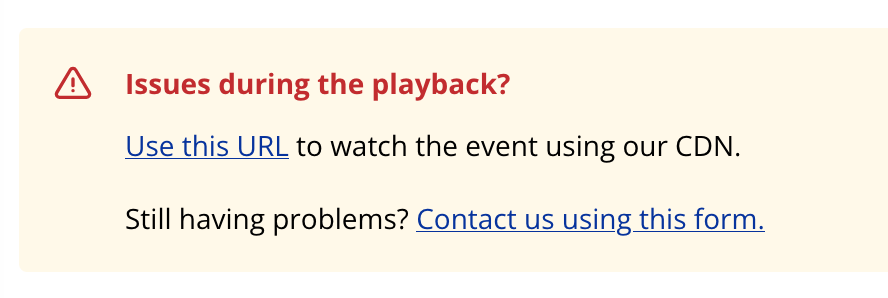 Issues during playback
